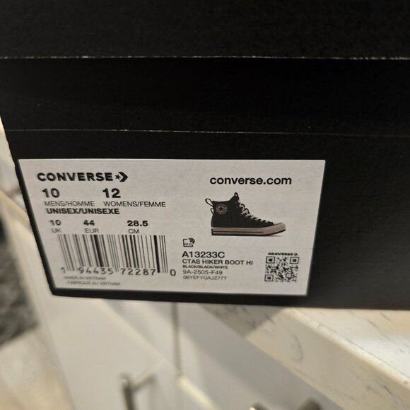 Chuck Taylor All Star Water-Repellent Hiker Boot A13233C 2025 Winter Mens Sz 10 - Picture 10 of 16